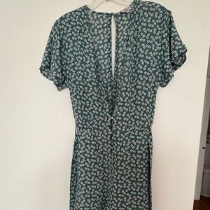 Cute flower turquoise romper